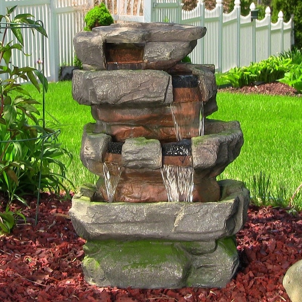 Water circulation pump submerged moped Waterfall Fountain 3 w White LED Crib to 
