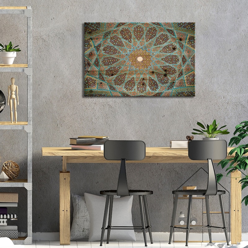 Tomb of Hafez Mosaic Print On Wood by Unknown Artist - Multi-Color