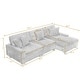preview thumbnail 43 of 132, 118" W Corduroy L-shape Modular Sectional Sofa with Pillows