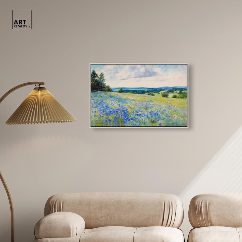 Sky Over Blue Fields Canvas by Art Remedy