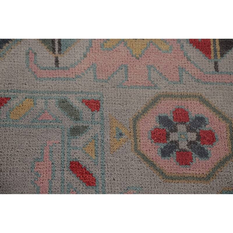 Transitional Floral Oushak Area Rug Handmade Oriental Wool Carpet - 7'11"x 10'4"