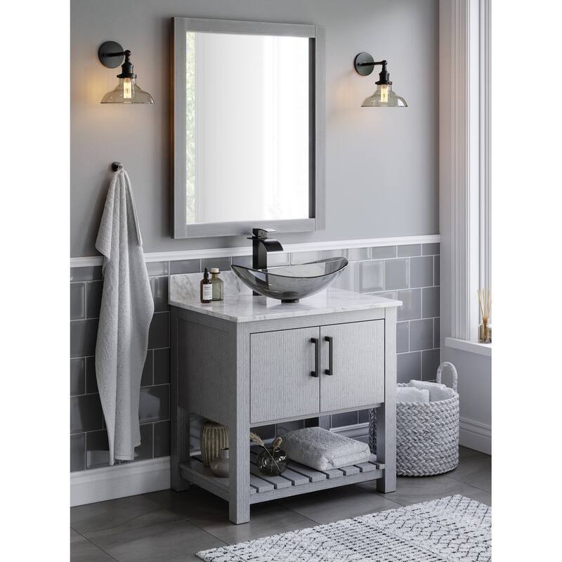 Miseno MV-30SG-NOBV-CAR-324G-MIR 30" Free Standing Single Basin Vanity