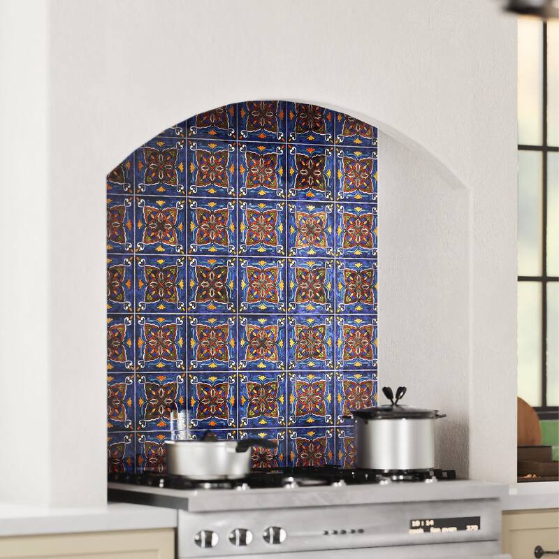 Merola Tile Provincial Deco Prado 6" x 6" Porcelain Wall Tile - (1 Tile)