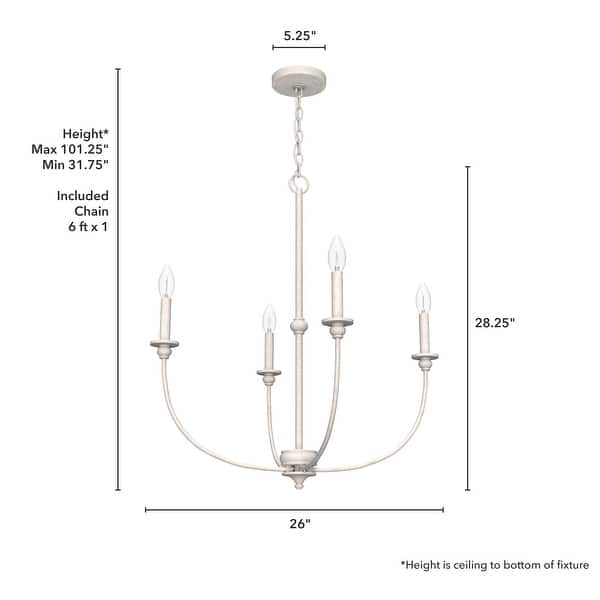 dimension image slide 9 of 10, Hunter Southcrest Chandelier - Entry, Dining Table, Kitchen Island - Farmhouse, Transitional, Candle