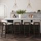 preview thumbnail 59 of 115, Gracie Modern Bar Stool, Boucle Upholstered Chair and Brushed Wooden Legs