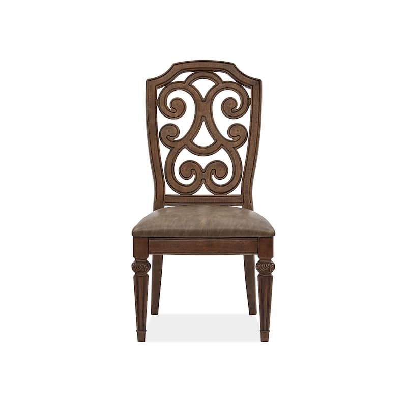 Magnussen Home Durango Willadeene Brown Upholstered Side Chair Two Pack - 21''W x 25''D x 42''H