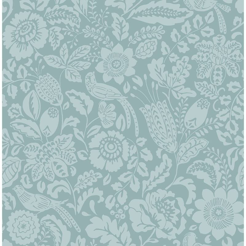 A-Street Prints Marta Teal Floral Trail Wallpaper