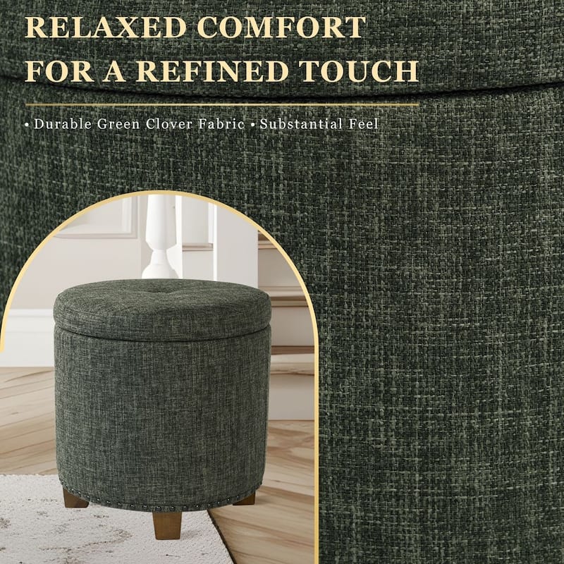 HomePop Storage Ottoman with Nailheads