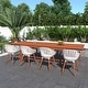 preview thumbnail 23 of 22, Amazonia Rawlins 9pc 100 FSC Wood Outdoor Patio Dining Set White Armchairs - Dark Wood