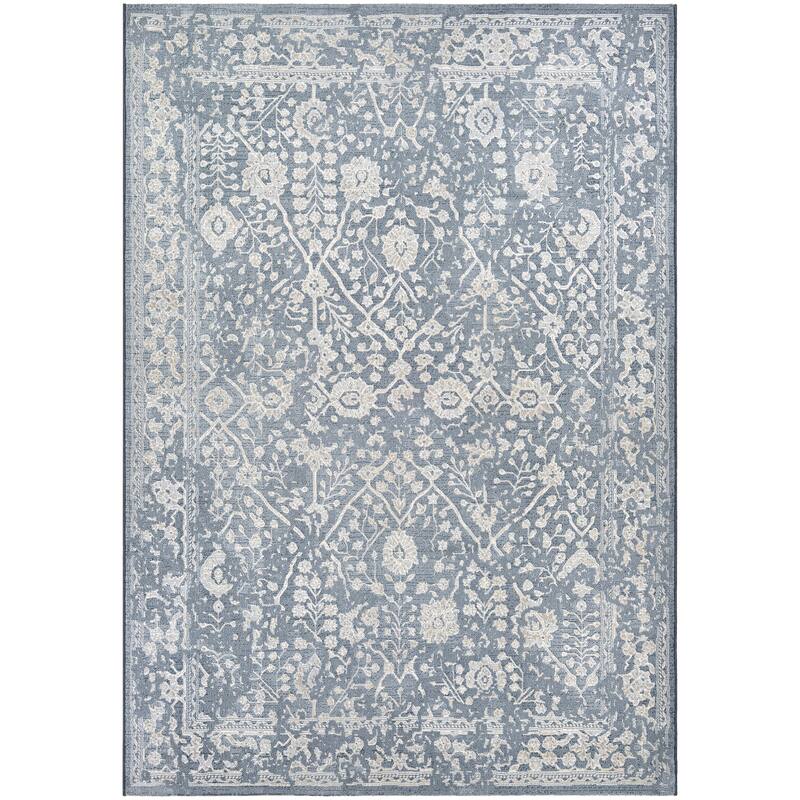 Dream Decor Rugs Sundance Lily Floral Area Rug - 7'10" x 10'9" - Blue/Ivory