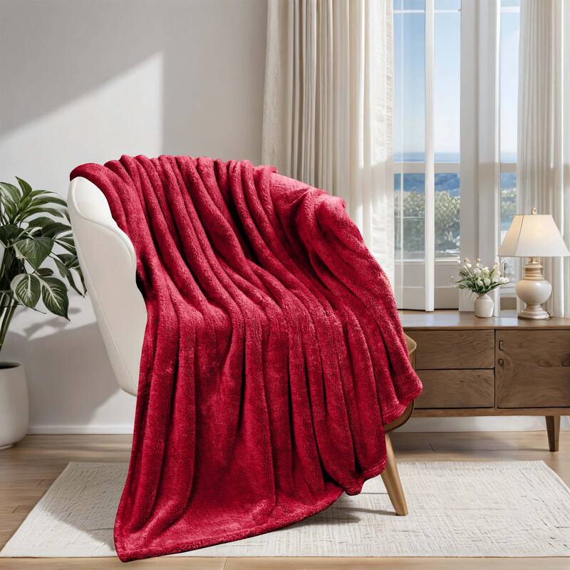 Superior Solid Fluffy Fleece Blanket, Plush and All Season