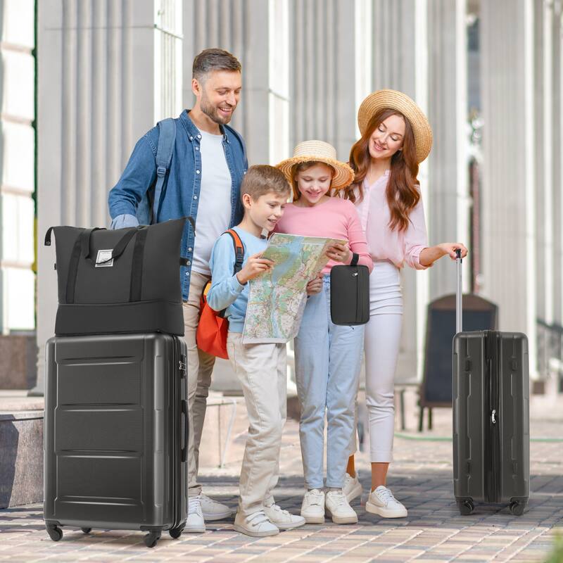 2-Piece, Modern Luggage Sets, Expandable Luggage with 360-Degree Swivel Wheels and TSA lock, for Boarding Travel, Dark Gray