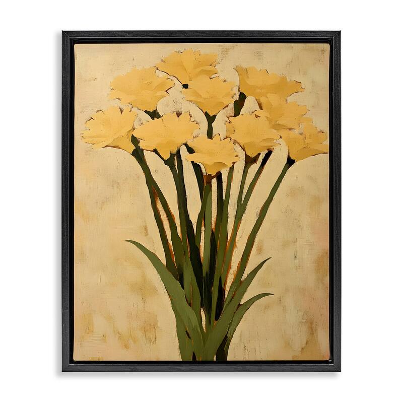Stupell Hand Picked Daffodils Framed Floater Canvas Wall Art Design By Franklyn Gregory - 25 x 31 - Black