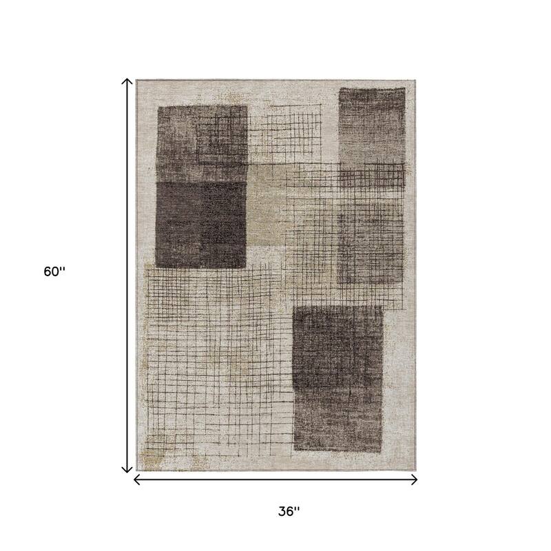 HomeRoots Geometric Transitional Rectangle Outdoor Rug