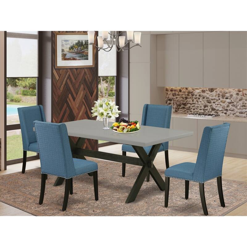 Modern 5-Piece Kitchen Dinette Set - Dining Table with 4 Parson Chairs - 72