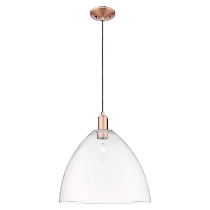 Innovations Lighting Endless Possibilities Arcadia - Bristol - 1 Light 16" Cord Hung Mini Pendant - Clear/Antique Copper