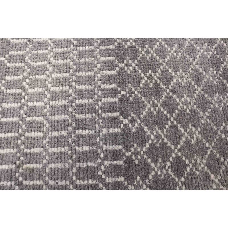 ECARPETGALLERY Hand-knotted Tangier Dark Grey Silk, Wool Rug - 5'3 x 7'7