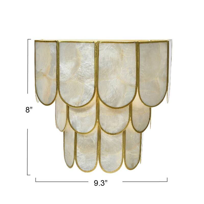 Capiz and Metal Wall Sconce