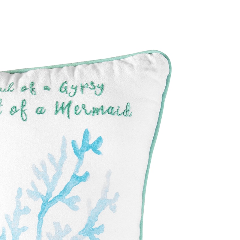 Mermaid Garden Soul Of A Gypsy Embroidered Pillow