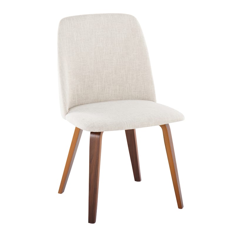 Carson Carrington Vallberga Upholstered Dining Chair - Set of 2 - Beige Fabric/Walnut Wood