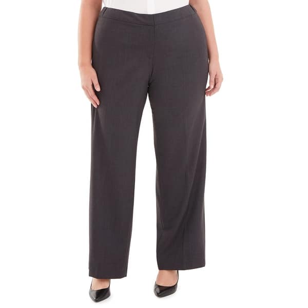 plus size womens grey dress pants Plus Size Wide-Leg Pants in GREY main image 1