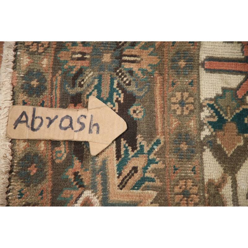 Hand Knotted Oriental 100% Wool Carpet Traditional Medallion Coral Heriz Area Rug - 10' 6'' X 7' 6''