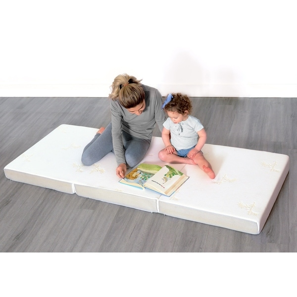 Milliard 4-inch Tri Folding Mattress (25"x 75") w/ removable cover. Opens flyout.