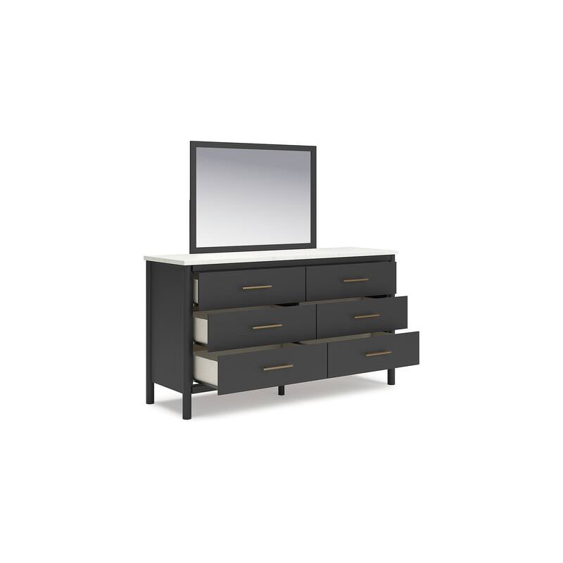 Signature Design by Ashley Cadmori White/Black Dresser and Mirror