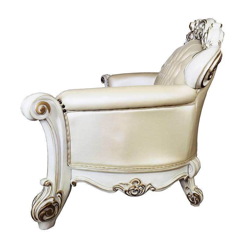 Casada Champagne and Antique Pearl Sofa with 5-Pillow