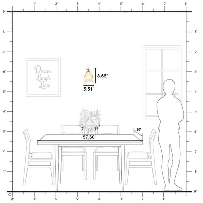 Modern Gold Wall Sconce with Fluted Ceramic Bell Shade Bathroom