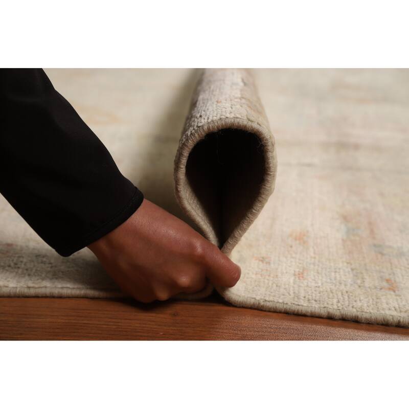 Oushak Turkish Area Rug Vegetable Dye Hand-Knotted Wool Carpet - 6'11"x 9'7"