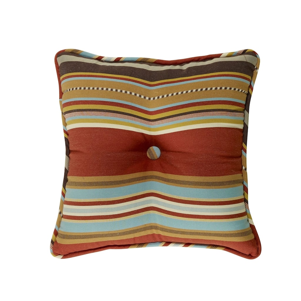 Paseo Road by HiEnd Accents Calhoun Striped Tufted Throw Pillow, 18"X18"