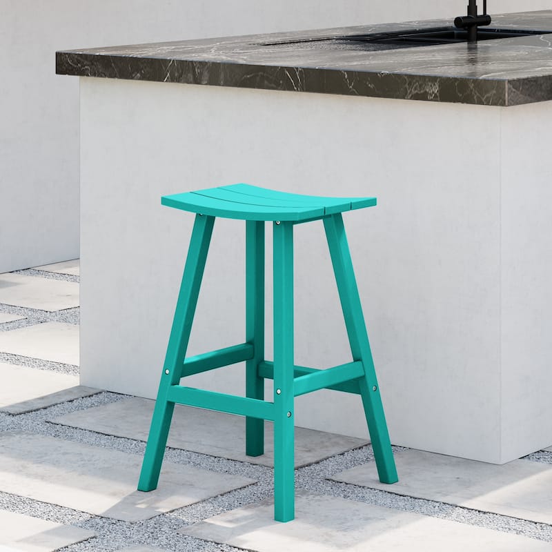 Laguna Hdpe All Weather Outdoor Patio 29" Saddle Seat Bar Stool