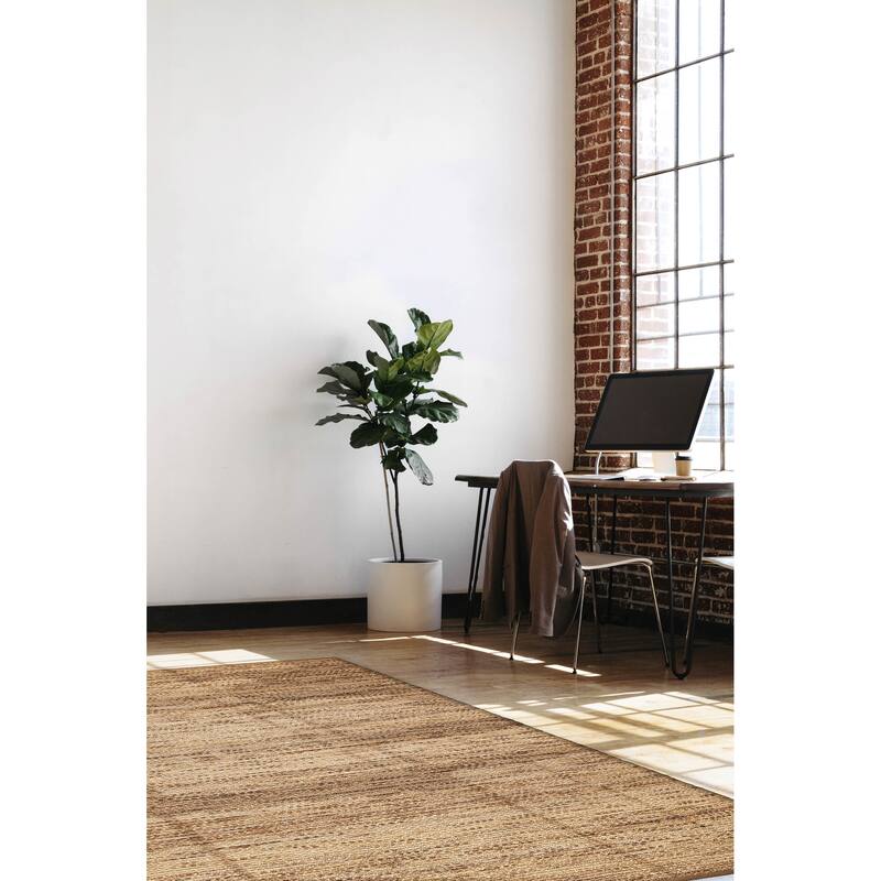 ECARPETGALLERY Flat-Weave Palas Denizli Tan Jute Kilim - 5'3 x 7'7