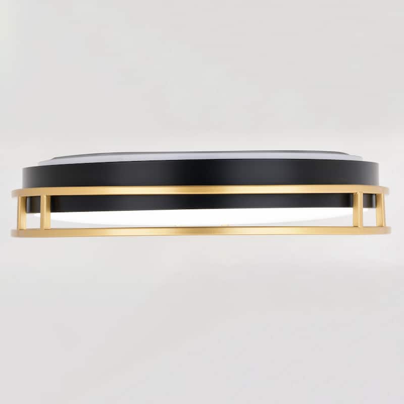 Northgate 16-in W Integrated LED Matte Black and Satin Gold Contemporary Flush Mount Ceiling Light Fixture