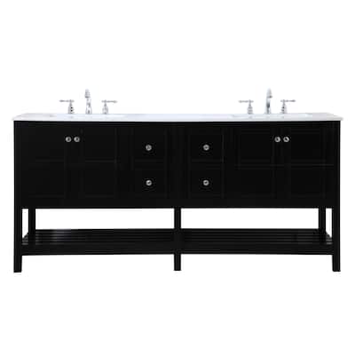 Elegant Lighting VF16472D Theo 72" Free Standing Double Basin Vanity