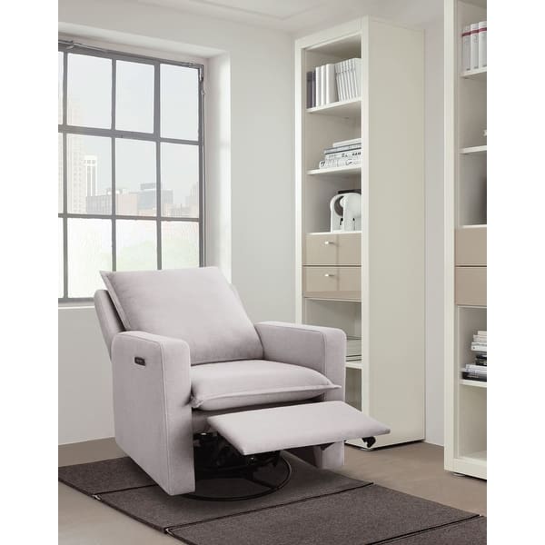 slide 2 of 9, Luna 29" Wide Power Swivel Glider, Pearl River