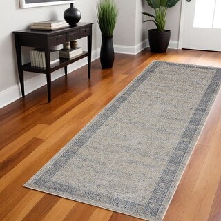 8feet Runner Blue and Beige Floral Runner Rug - 8' Runner - Bed Bath & Beyond - 40809552
