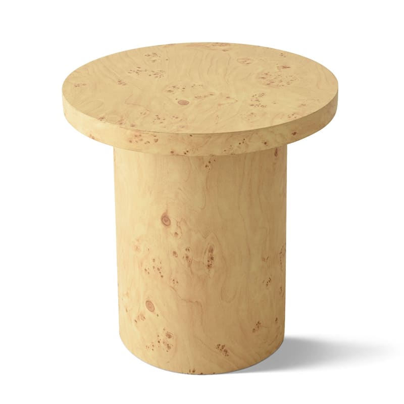 25"Height Burl Wood Side Table