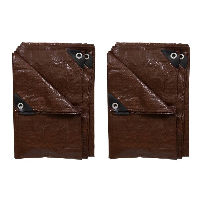 Stansport Light-Duty Rip-Stop Tarp 16' x 20' - Brown - 2 Pack