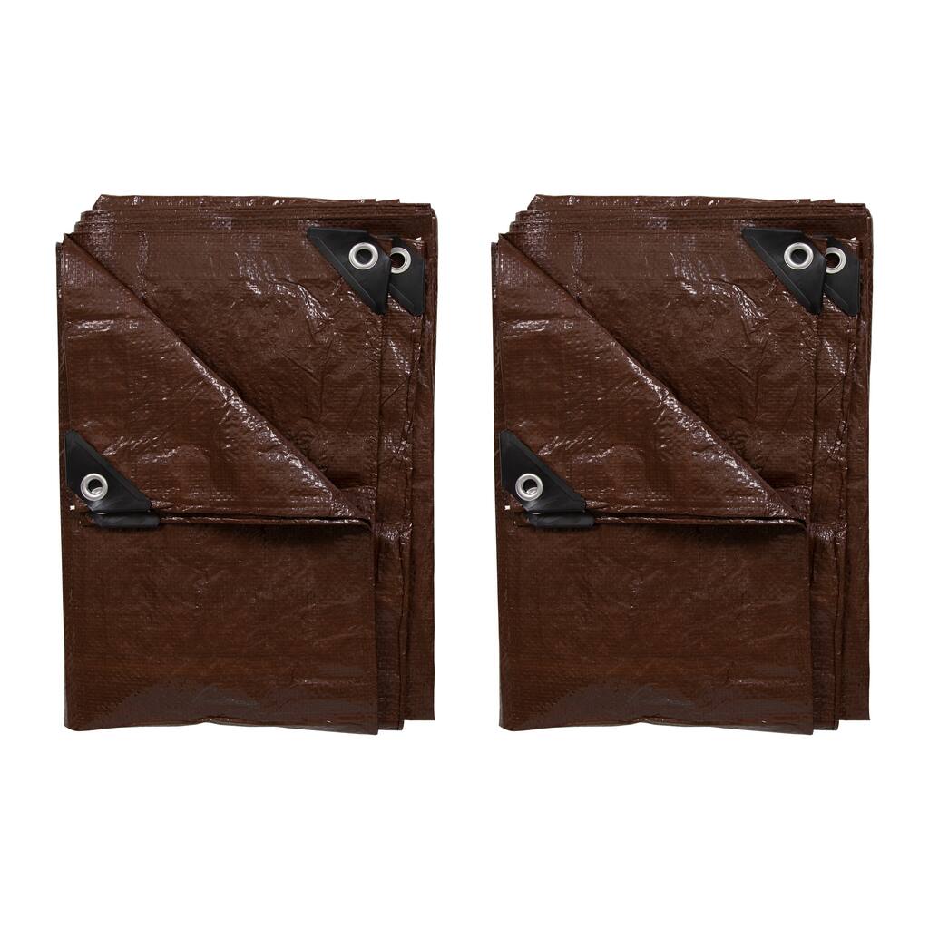 Stansport Light-Duty Rip-Stop Tarp 16' x 20' - Brown - 2 Pack