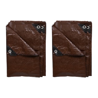 Stansport Light-Duty Rip-Stop Tarp 5' x 7' - Brown - 2 Pack
