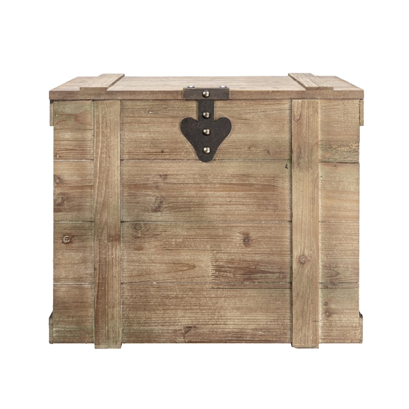 Household Essentials Antiqued Decorative Trunk with Hinge and Lid - 16.3"L x 24.8"W x 20.9"H