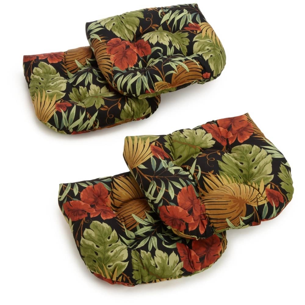 19-inch Rounded Back Indoor/Outdoor Chair Cushions (Set of 4)