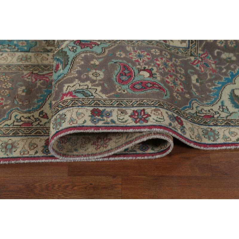 Tabriz Persian Vintage Area Rug Handmade Wool Carpet - 10'1"x 12'10"