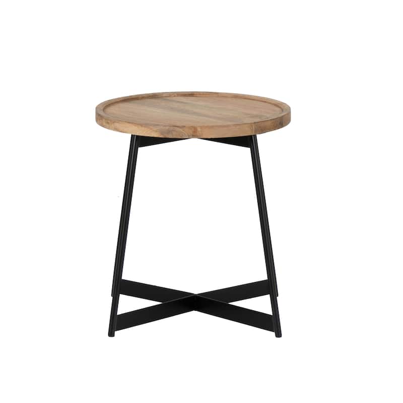 Tayla Natural Industrial Wooden/Iron Side Table