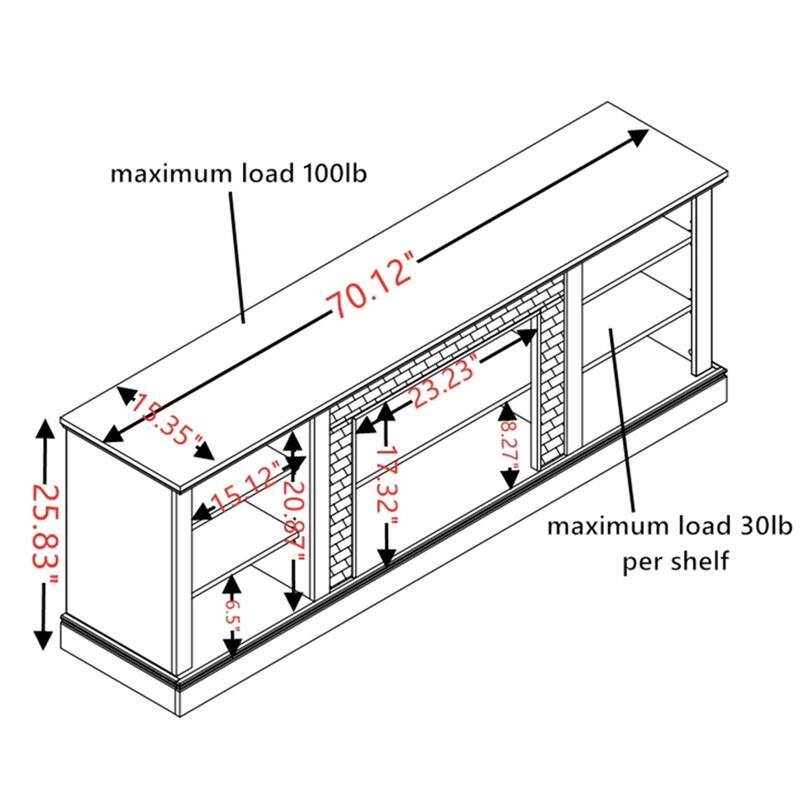 Faux Stacked Stone TV Stand,Desk Storage Rack,Media Console Table