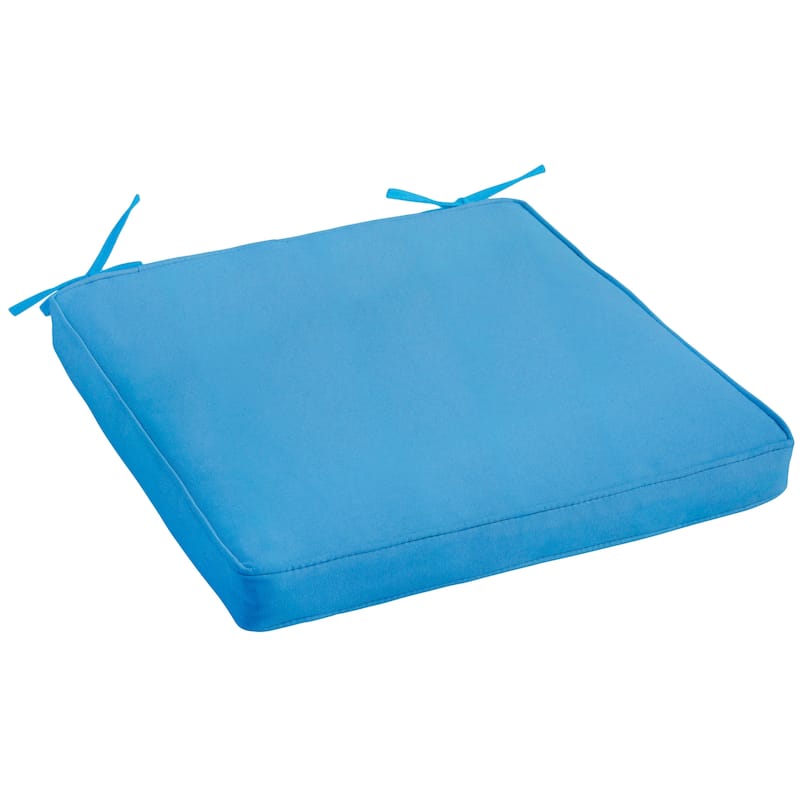 Sorra Home Sunbrella Outdoor Corded Chair Cushion - 19 in W x 19 in D x 2 in H - Canvas Capri On