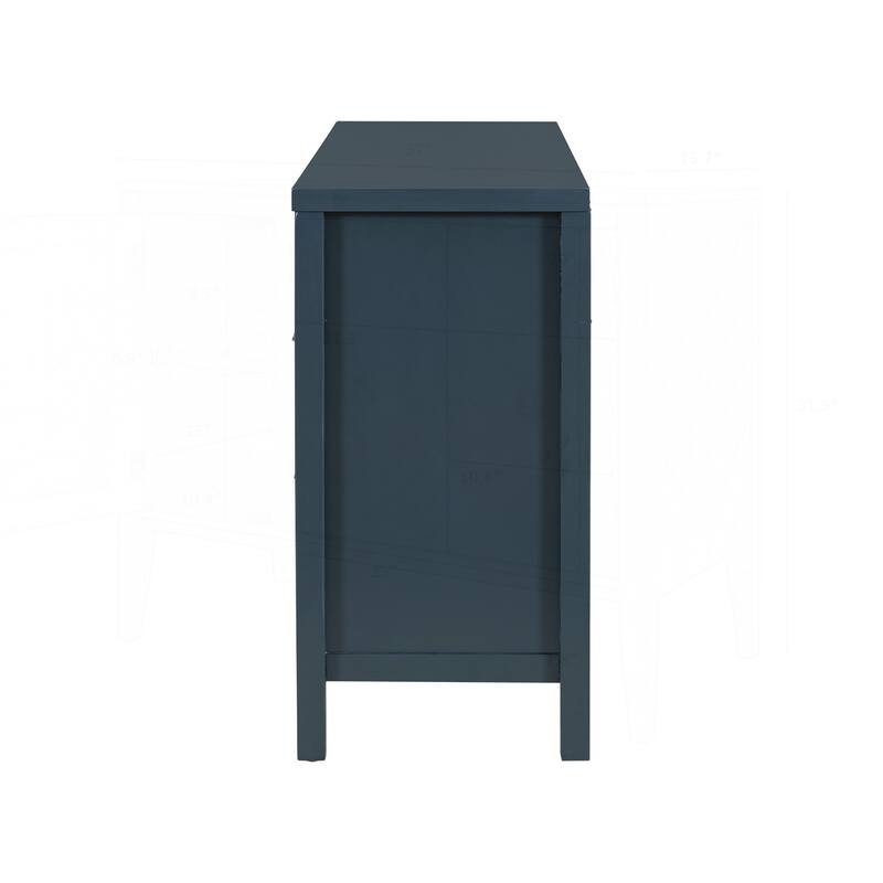 Minimalist Wave-Pattern Sideboard with Diverse Materials