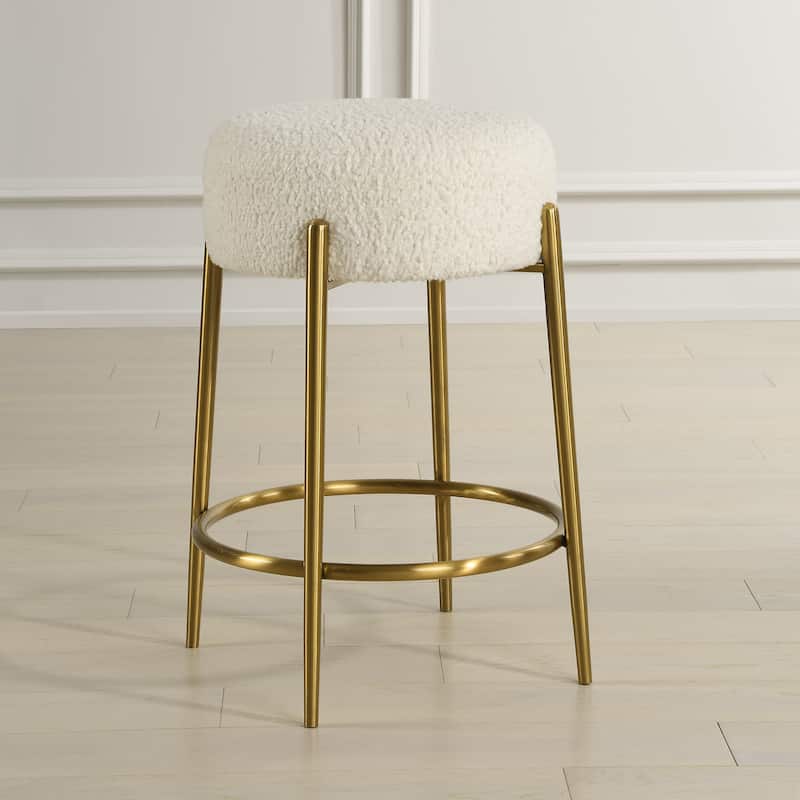 Uttermost Arles Brass Counter Stool - 20.25"D x 20.25"W x 26"H